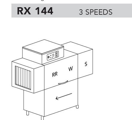 МАШИНА ПОСУДОМОЕЧНАЯ DIHR RX 144 DX+DDE+HR10+DR64/ДЕЛЕНИЕ 2 ЧАСТИ