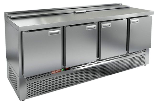 SLE2-1111GN (1/6) стол для салатов  охл.(+2+10), 4 двери, 1970х700х850мм, ниж.распол.агрегата