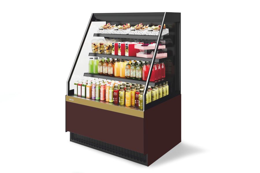 Витрина Кондитерская Vete II kub OF 130, Шоколад/Золотой глянец (T1036.V1036.BN23219)