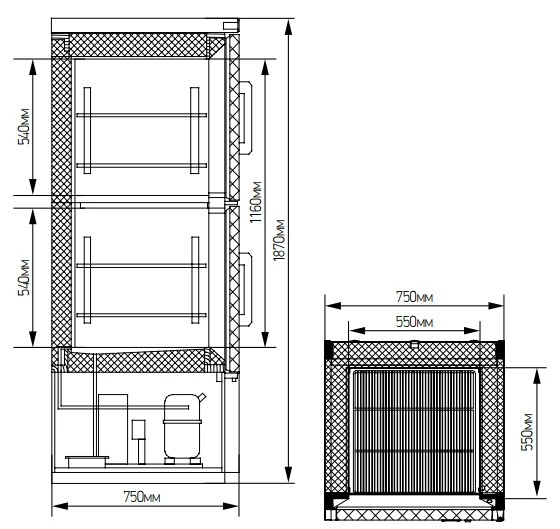 Комбинированный шкаф Марихолодмаш ШХК-400М