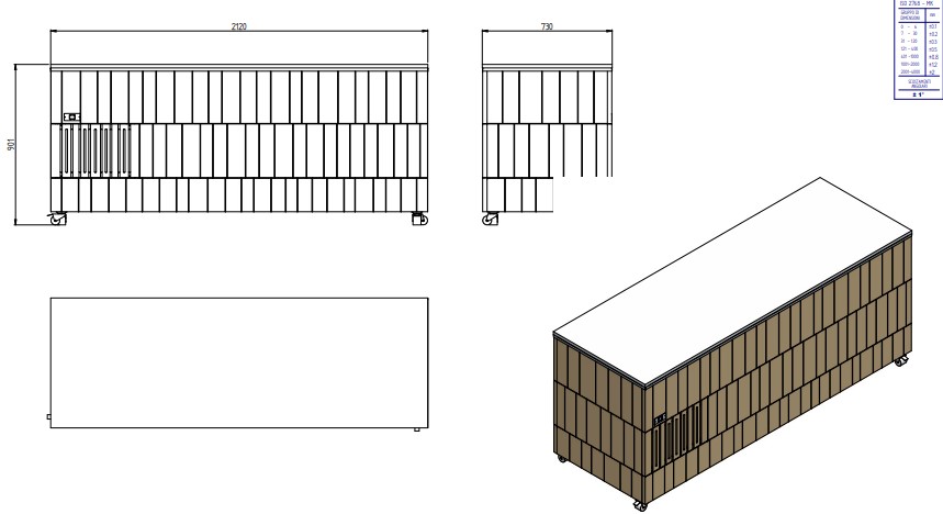 СТОЛ ШВЕД.НЕЙТР.ОСТРОВ. ENOFRIGO DOGE BASE NE 2000 ВЕНГЕ