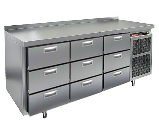 GN 333/BT стол охл.(-10-18), 9 выдвиж.ящиков, 1835х700х850мм, HICOLD RUS