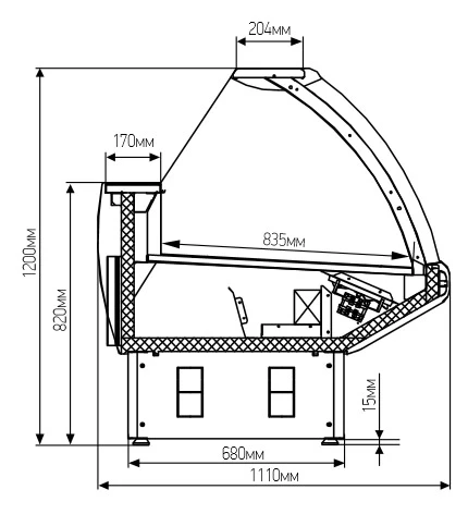 Холодильная витрина Марихолодмаш Парабель ВХСн-1,875 (без агрегата)