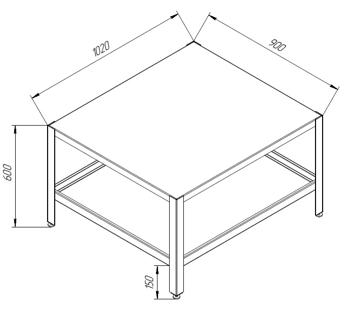 Подставка под печь для пиццы WLBake серии WellPizza, SWPL-6 900/1020/600