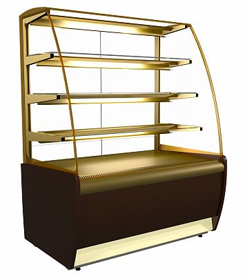 Витрина холодильная Полюс K70 VH 0,9-1 LIGHT Chocolate  Паттерн (0105 Венге)