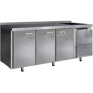 Стол барный морозильный Финист НХС-700-3 (1810х700х850) борт 45мм, мойка над агрегатом
