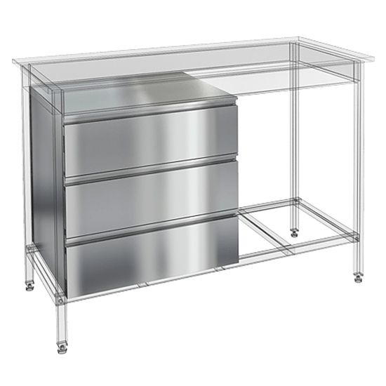 НКЯ-3/7 компл. из 3-х ящиков в сборе к столам глуб.700мм, HICOLD RUS