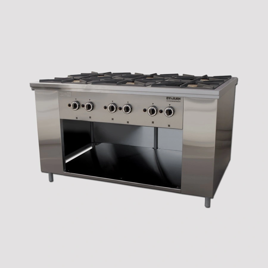 Плита ресторанная газовая Вулкан-Heidebrenner, мод. ПРГ-IIА-6 Maxi,  арт. 8231