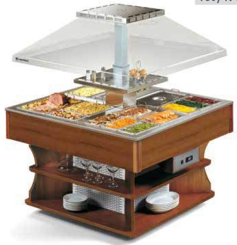 СТОЛ ШВЕД.ОХЛАЖД.ОСТРОВ. TECFRIGO OASI 4 M ТЕМН.ОРЕХ