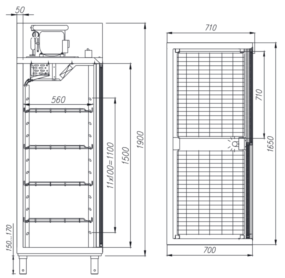 Шкаф холодильный R1400К Carboma (купе)