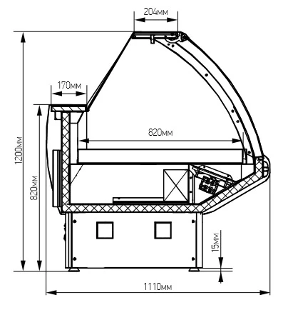 Холодильная витрина Марихолодмаш Парабель ВХСл-1,25 (без агрегата)