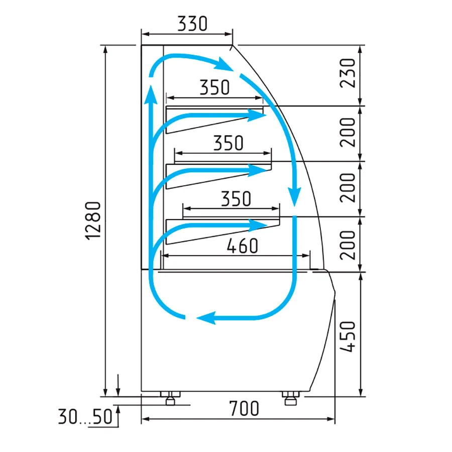 Витрина холодильная Carboma серии K70 VV 0,9-1 STANDARD (версия 2.0) (9005)
