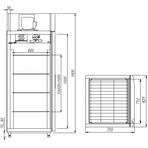 Шкаф холодильный ПОЛЮС R700 Сarboma INOX