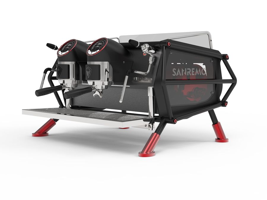 Кофемашина Sanremo Café Racer Naked 2 гр. черно-красная от Бобер Сервис г.Санкт-Петербург