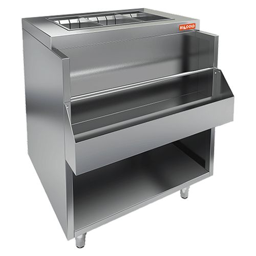 НБМВЛ-7/6БК (+100 мм столешн.) модуль барный с бортом, с теплоизолир. ванной для льда и лотком