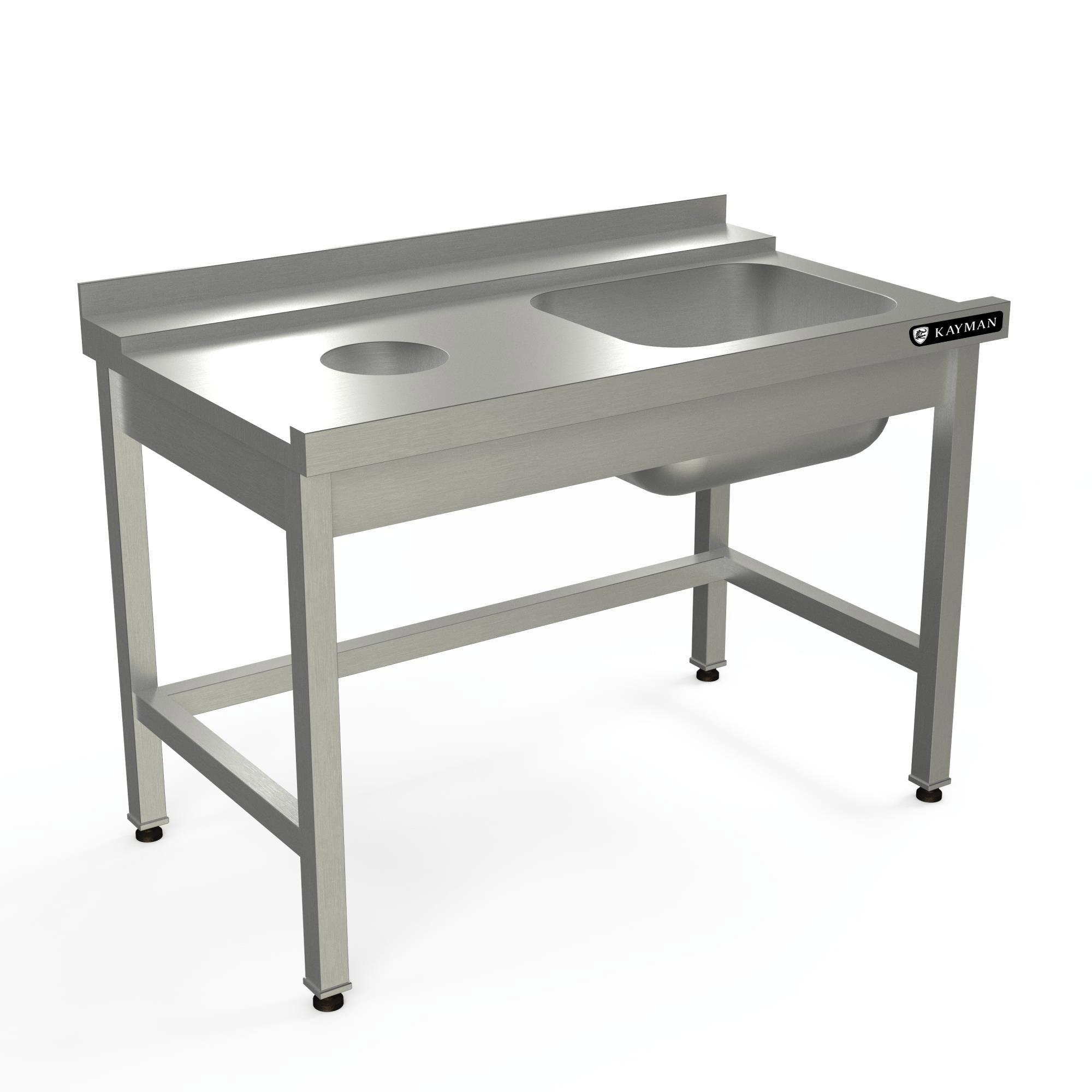 СТОЛ ДЛЯ ГРЯЗНОЙ ПОСУДЫ С НАПРАВЛЯЮШИМИ KAYMAN ДЛЯ П/М TATRA СПМ-323/1207 ЛЕВЫЙ