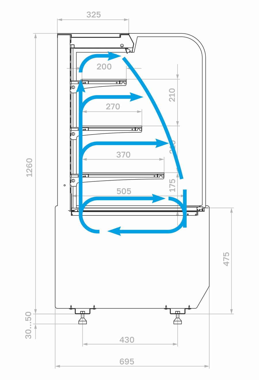 Витрина холодильная Полюс KR70 VM 1,3-2 STANDARD открытая (9005-0109)