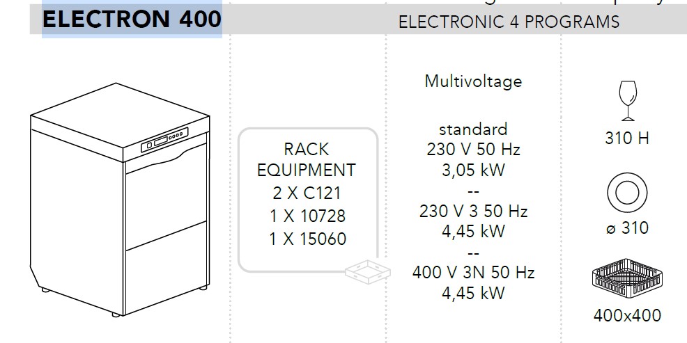 МАШИНА ПОСУДОМОЕЧНАЯ DIHR ELECTRON 400