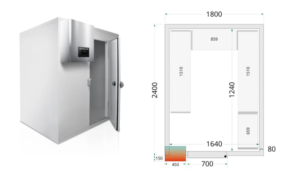 КАМЕРА ХОЛОДИЛЬНАЯ TEFCOLD CRPF1824+НАБОР ПОЛОК 46206