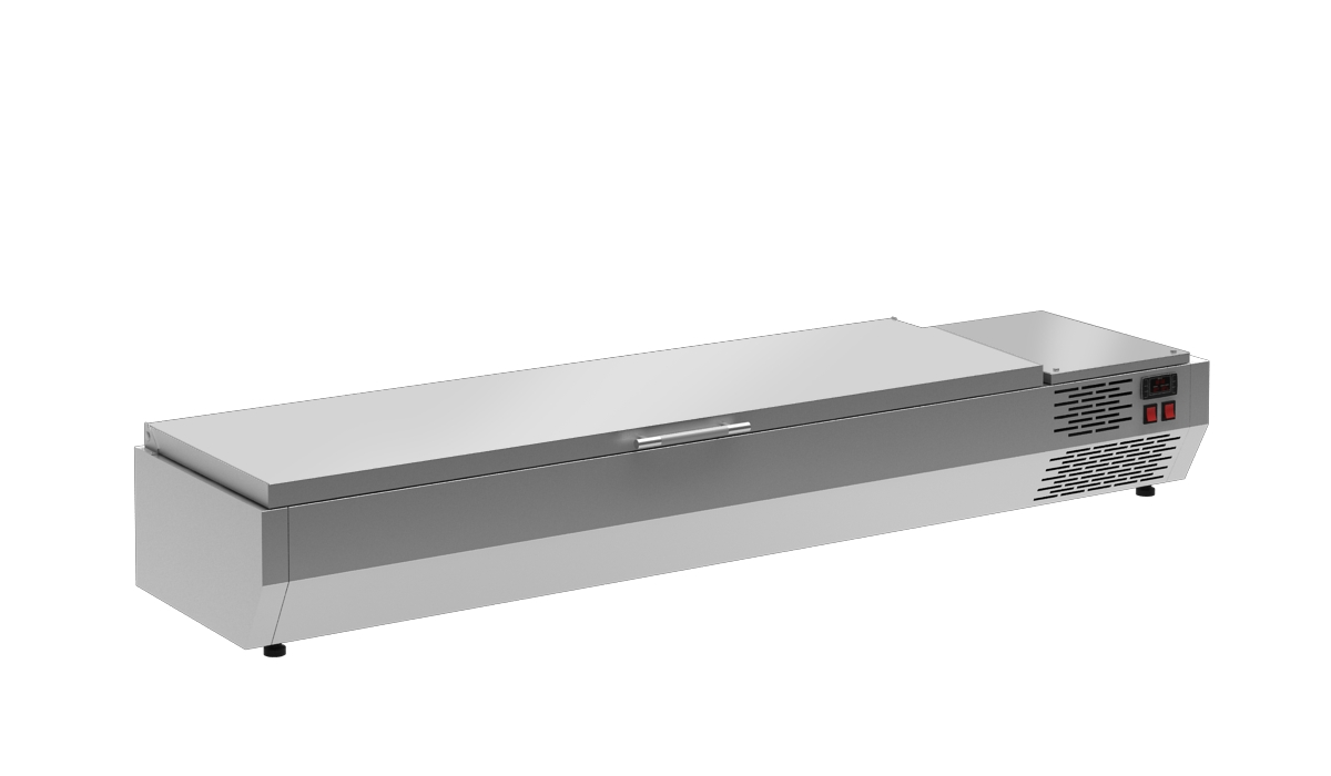 Витрина холодильная серии A40 SM 1,2 с крышкой 0430 (Carboma VT2-G с крышкой)