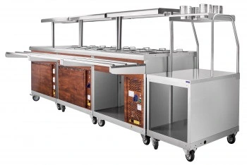 Мармит электр. кух. типа ЭМК-70ПМ паровой (2-х блюд, полка с подсв., с г/емкостями, 1120 мм) кашир.