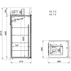 Шкаф холодильный Аркто V0.7-S (P) короткая ручка