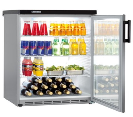 ШКАФ ХОЛОД.СО СТЕКЛОМ LIEBHERR FKVESF 1803 СЕРЕБ.