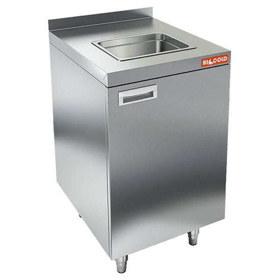 НБМСЗМ-4/6Б модуль барный- стол закрыт. с бортом, с мойкой (325х265х150), 400х600х850мм, HICOLD RUS