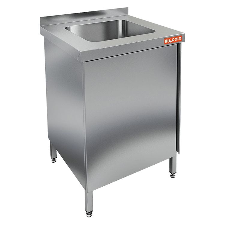 НСЗ1М-6/6БЛ (отступ под коммун.) стол с ванной  моеч. 1 секц. (400х400х250)