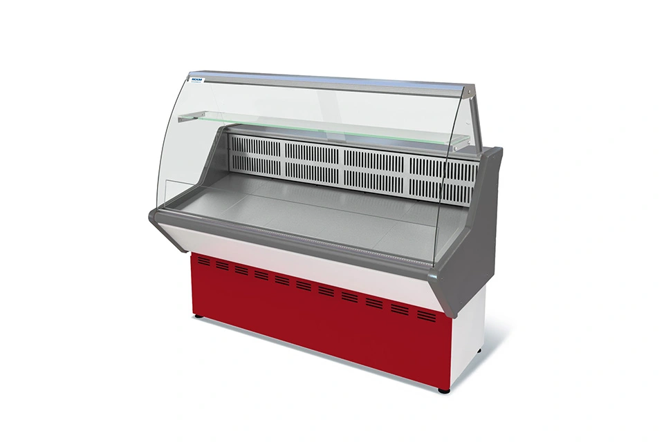 Витрина холодильная ВХСн-1,0 НОВА (с гнутым стеклом, нержавейка)