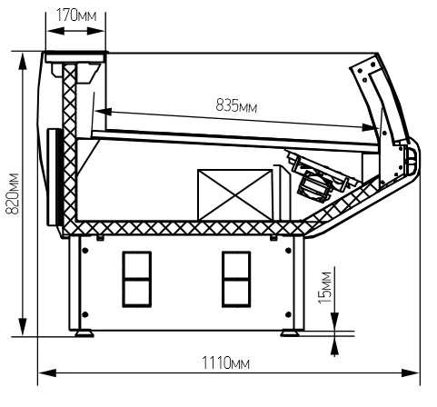 Холодильная витрина Марихолодмаш Парабель ВХСо-2,5 (без агрегата)