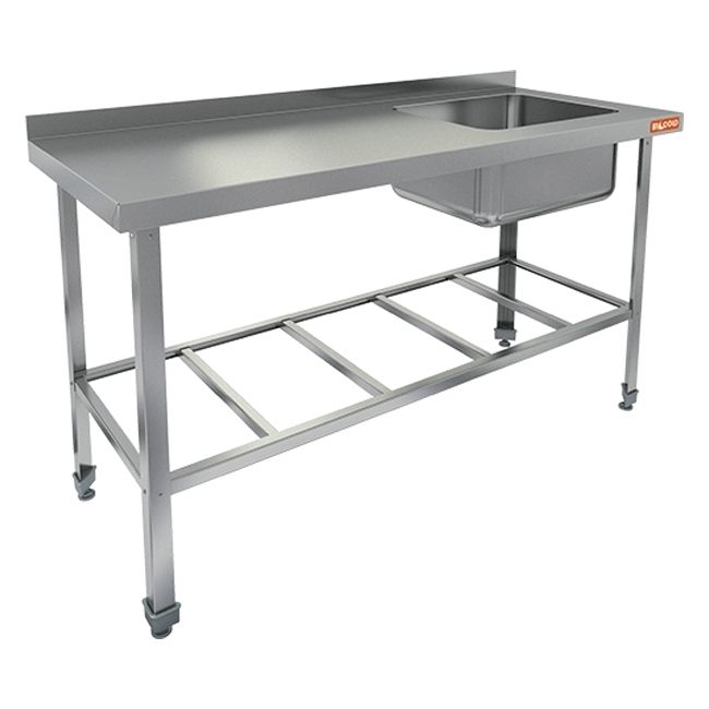 НСО1М-15/7БРП ЭН стол-моечная ванна, 1 секц. (500х500х300) справа (нерж.угол.), HICOLD RUS