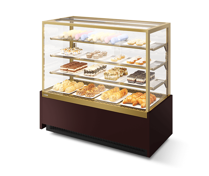 Витрина Кондитерская Vete kub 130, Шоколад/Золотой глянец 233-541