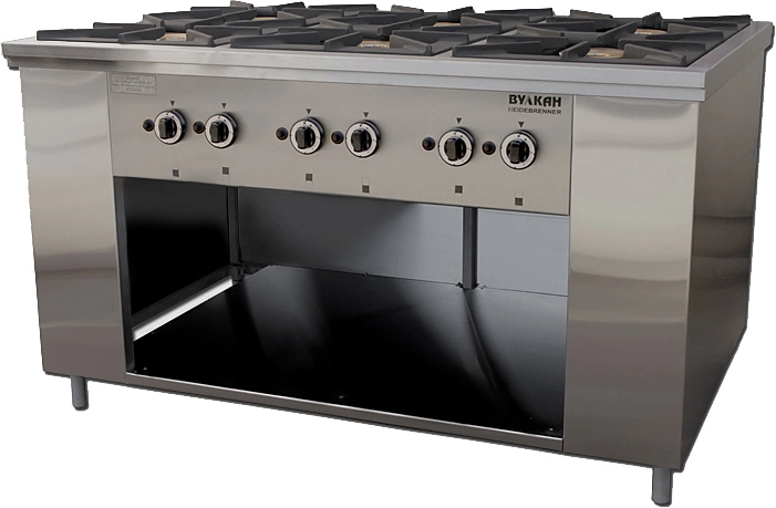 Плита ресторанная газовая Вулкан-Heidebrenner, мод. ПРГ-IIА-6 Maxi,  арт. 8231