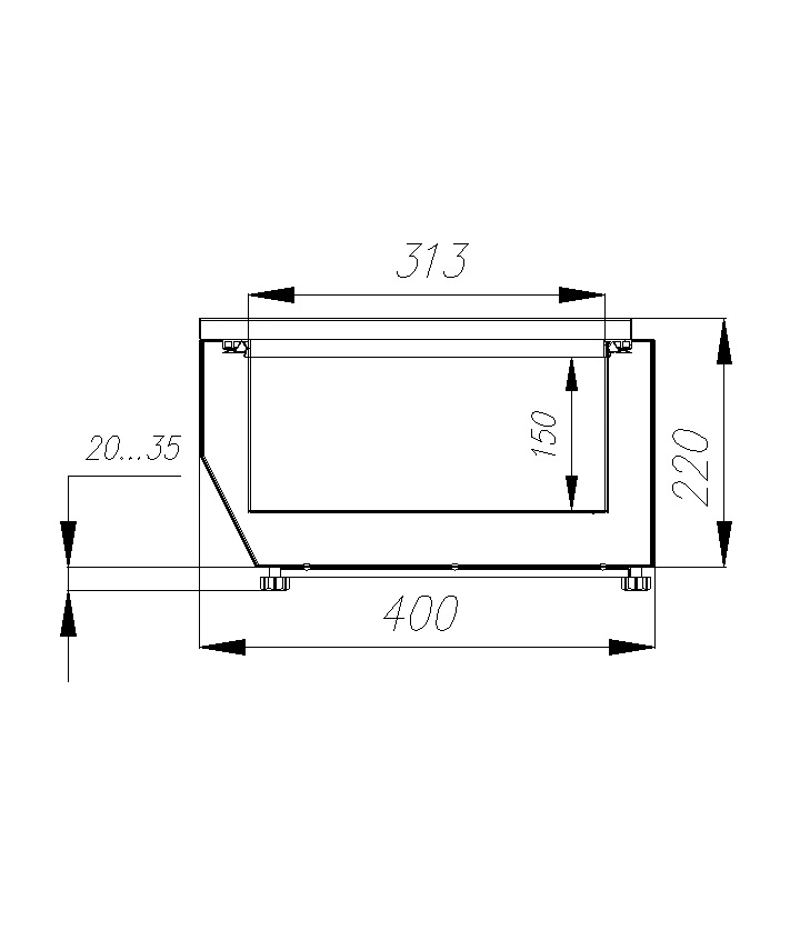 Холодильная витрина для ингредиентов Полюс A40 SM 1,2 (VT2-G (GN1/3))