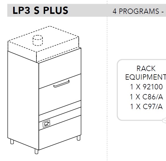 МАШИНА КОТЛОМОЕЧНАЯ DIHR LP3 S PLUS ELETTRONICA+XP+DDE