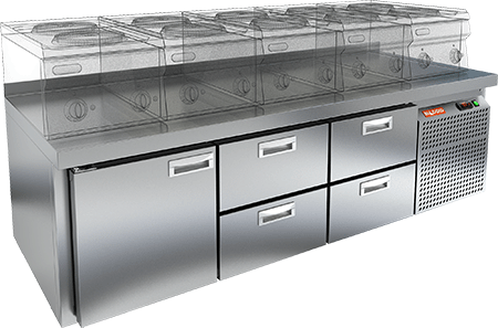 СТОЛ С МОРОЗИЛЬНЫМ ШКАФОМ HICOLD SN 122/BT LT Sh (R290)