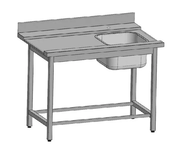 Стол предмоечный GP, СПМП 1200/750/870, п, 33805кп