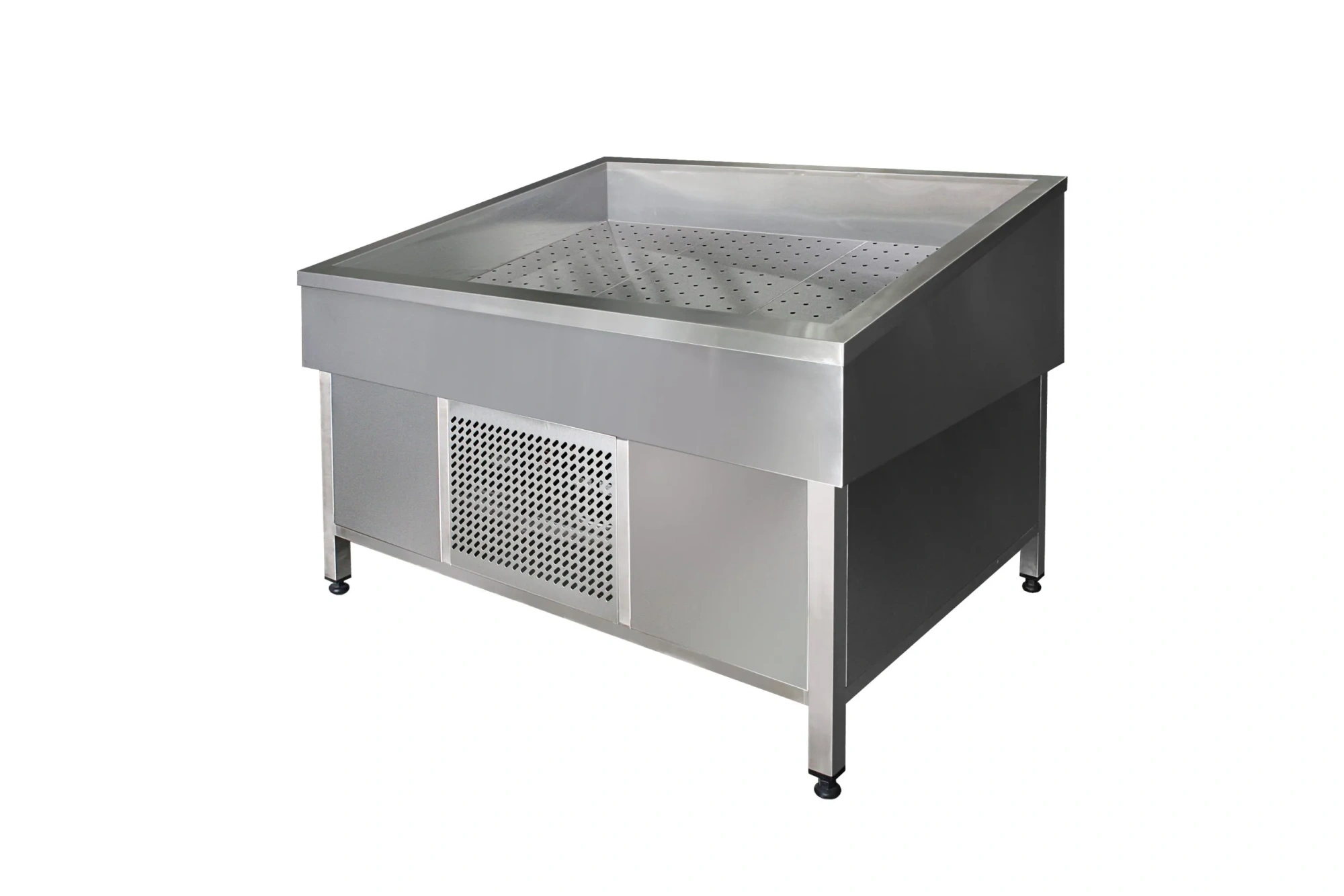 Витрина для выкладки рыбы на льду с принудительным охлаждением типа VF/1800 (1800х1000х690/930)