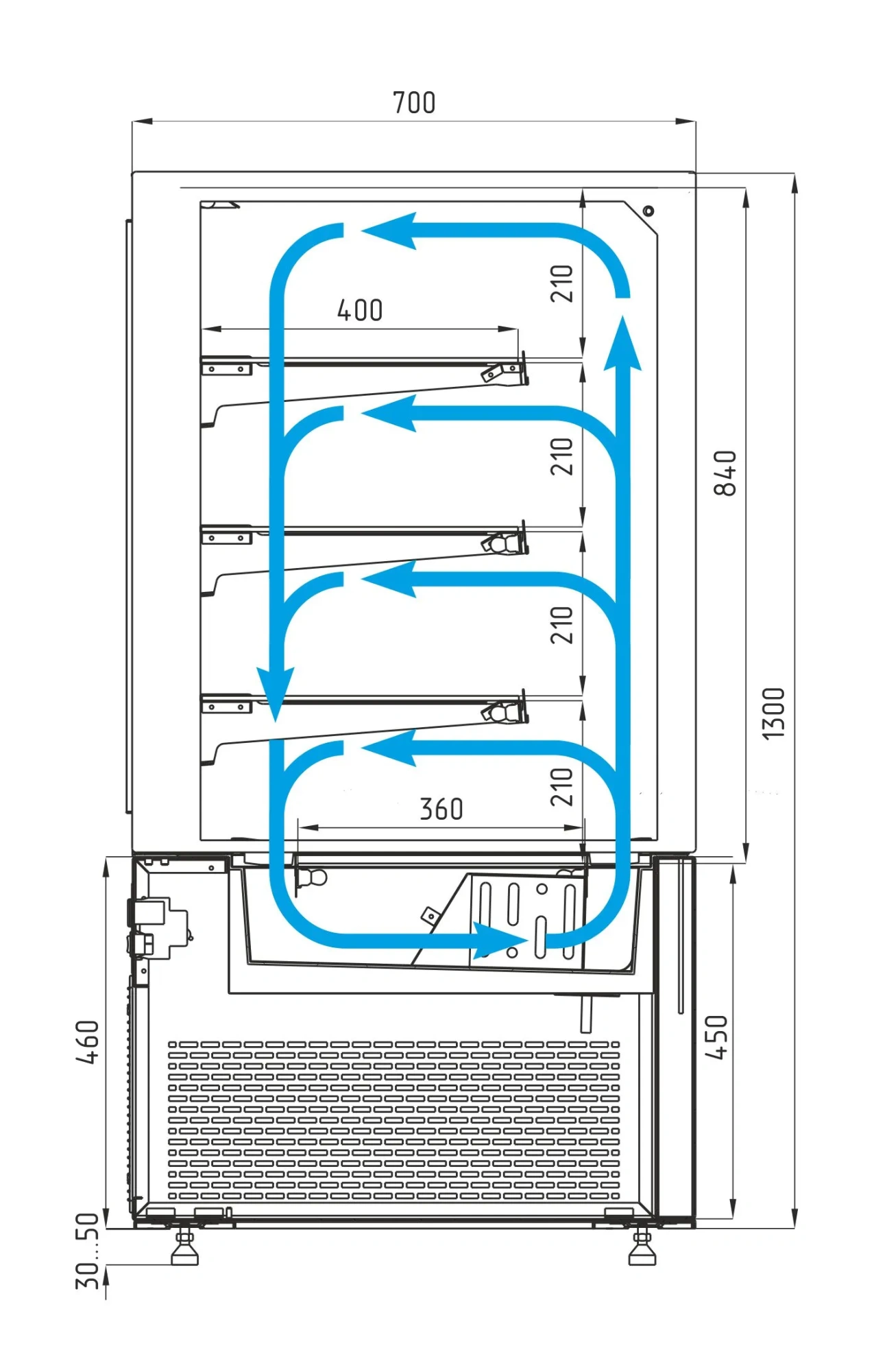 Витрина холодильная серии КС71-130 VV 1,2-1, RAL 9005