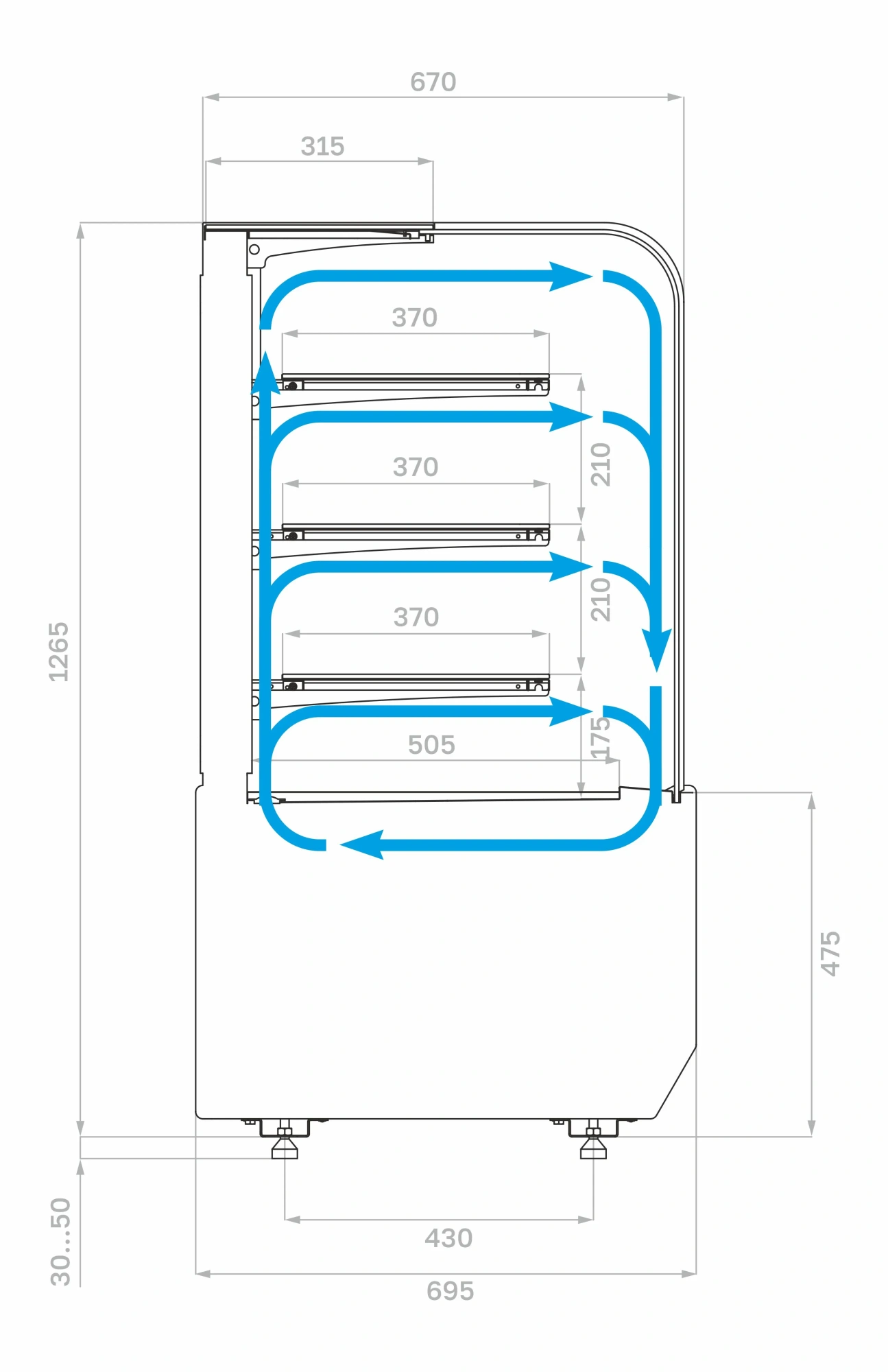 Витрина холодильная серии KR70 VM 1,3-1 LIGHT (9005)