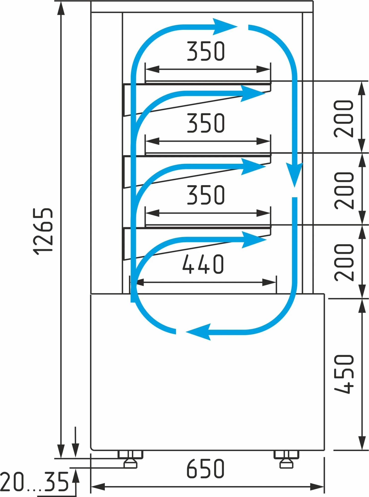 Витрина кондитерская Полюс KC70 VM 1,3-1 LIGHT (ВХСв - 1,3д Carboma Cube Техно)