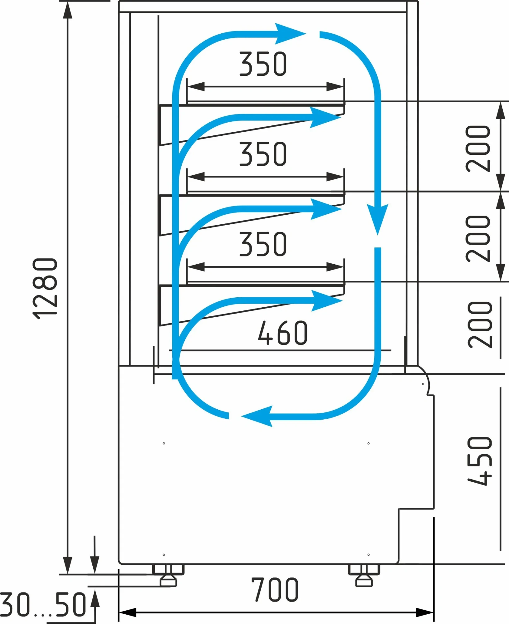 Витрина кондитерская Полюс KC70 VV 1,3-1 (ВХСв - 1,3д Carboma Сube Люкс)
