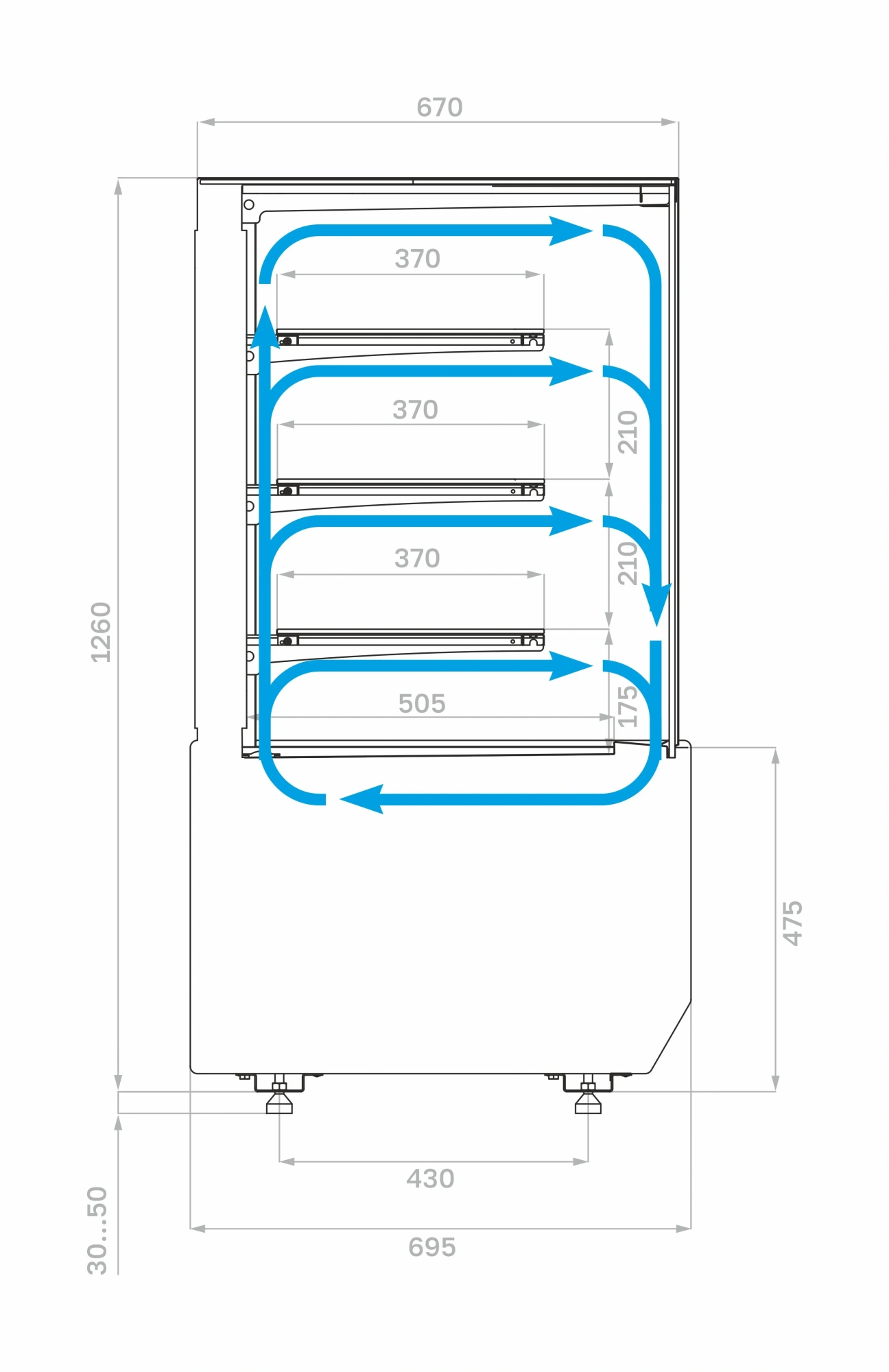 S02_Витрина холодильная Carboma серии KC70, KC70 VV 0,9-1 STANDARD (версия 2.0) (9005)